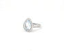 Bague Bague en or blanc avec aigue-marine et diamants 58 Facettes