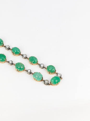 Bracelet Bracelet ancien cabochons d'émeraudes or jaune diamants 58 Facettes 777
