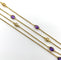 Collier Chaîne station édouardienne en or 14 carats avec améthyste et fleurs 58 Facettes A2002K