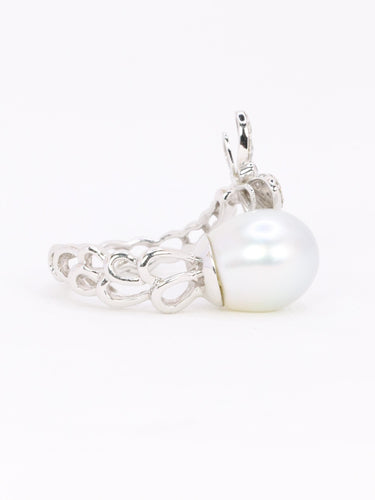 Pierścionek Toi & Moi Perła & Motyl biały złoto diamenty 