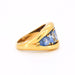 Bague 53 Bague Jonc Vintage, Or jaune, Saphirs Naturels 4 Carats 58 Facettes 383