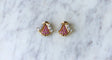 Boucles d'oreilles Boucles d'Oreilles Rétro Or Rose, rubis, et diamants 58 Facettes