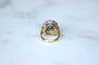 Bague 50 Bague Marguerite saphir de Ceylan 4,50 cts et diamants 58 Facettes