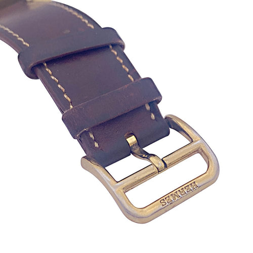 Montre Montre Hermès, "Heure H", plaqué or, acier sur cuir. 58 Facettes 33734