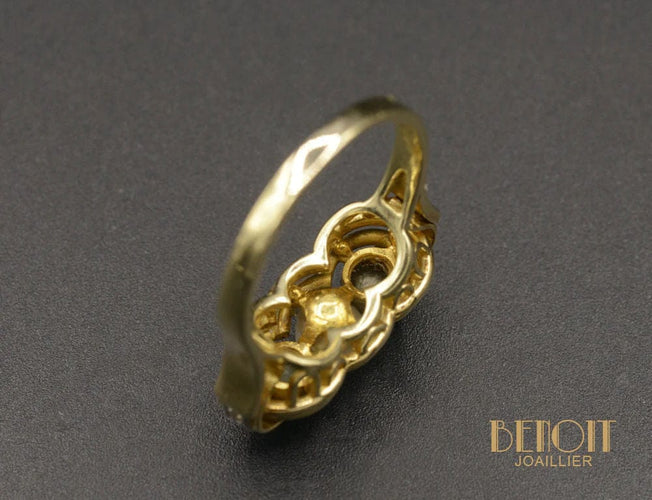 Bague 56.5 Bague Jarretière émeraudes perle 58 Facettes A9703