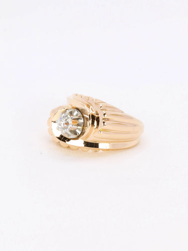 Bague 49 Bague tank or platine diamant taille ancienne 0.25ct 58 Facettes J194