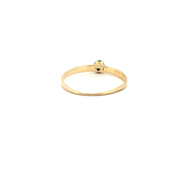 Yellow Gold Emerald Solitaire Ring