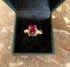 Bague 54 Bague Rubellite 4.16 Carats diamants or jaune 58 Facettes B360