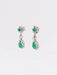 Boucles d'oreilles Boucles d'oreilles pendantes or blanc émeraudes diamants 58 Facettes 1019.3