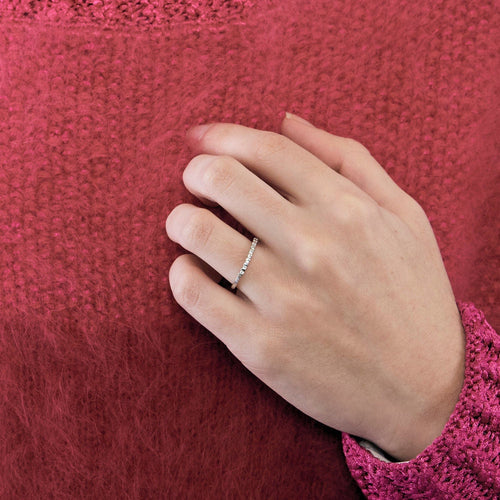 Bague Alliance américaine demi-tour 58 Facettes LP1034/13