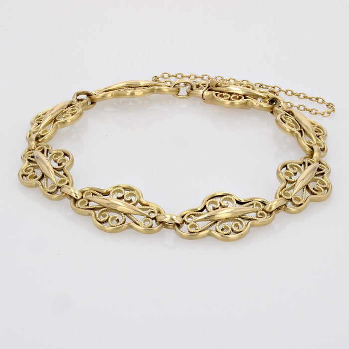 Antique filigree link bracelet