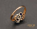 Bague 56 Bague Ancienne Trio Saphirs et Diamant 58 Facettes A10006