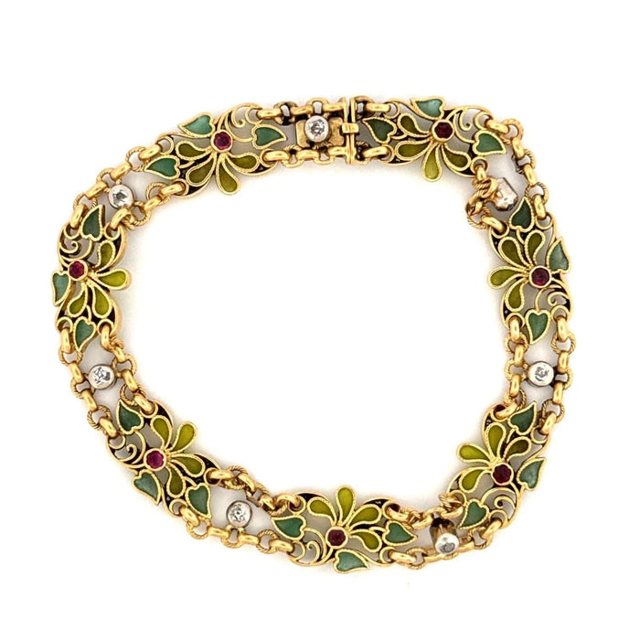 Bracelet Bracelet Florale Or Jaune 18k Diamants & Rubis 58 Facettes BRA-GS29654