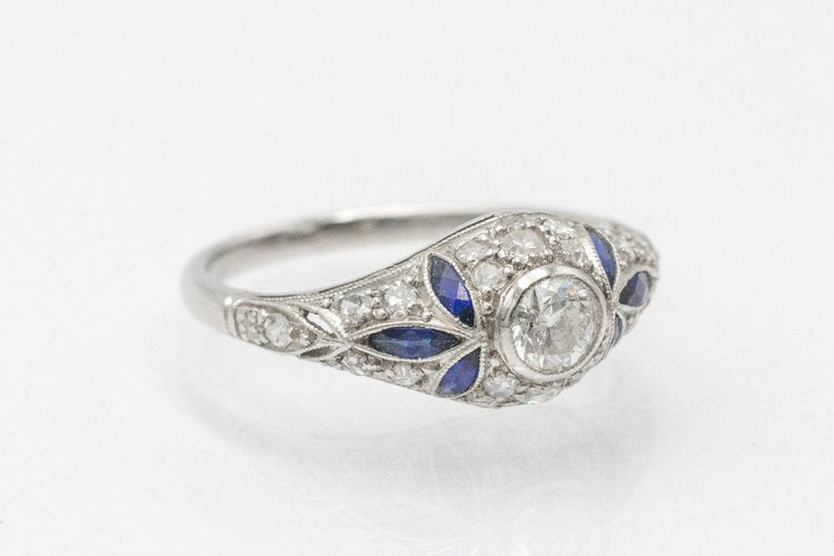 Art Déco ring with diamonds, 1920s 58 Facettes 11324