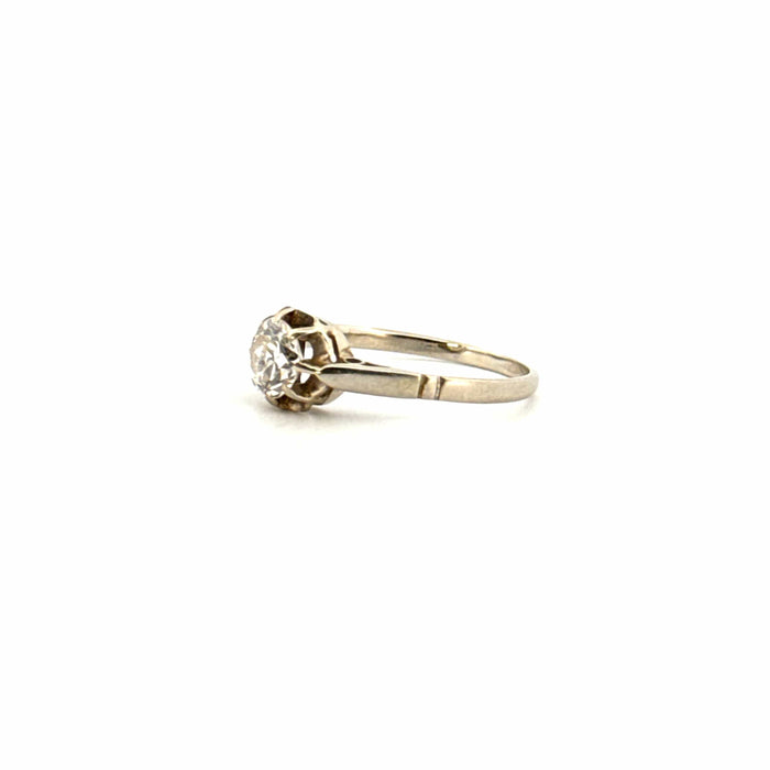 Bague 50 Solitaire Or Blanc 18k & Diamant 58 Facettes 94-GS32411