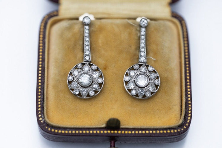 Boucles d'oreilles Boucles d'oreilles Art Déco vintage à motif étoile, vers 1930. 58 Facettes 10723