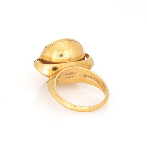 Bague 49 Bague Spinner Castelo c1976 vintage en or jaune 18 carats et diamants 58 Facettes G14028