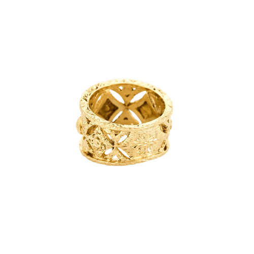 Bague 51.5 BAGUE AJOURÉE OR JAUNE. 58 Facettes 240031