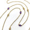 Collier Chaîne station édouardienne en or 14 carats avec améthyste et fleurs 58 Facettes A2002K