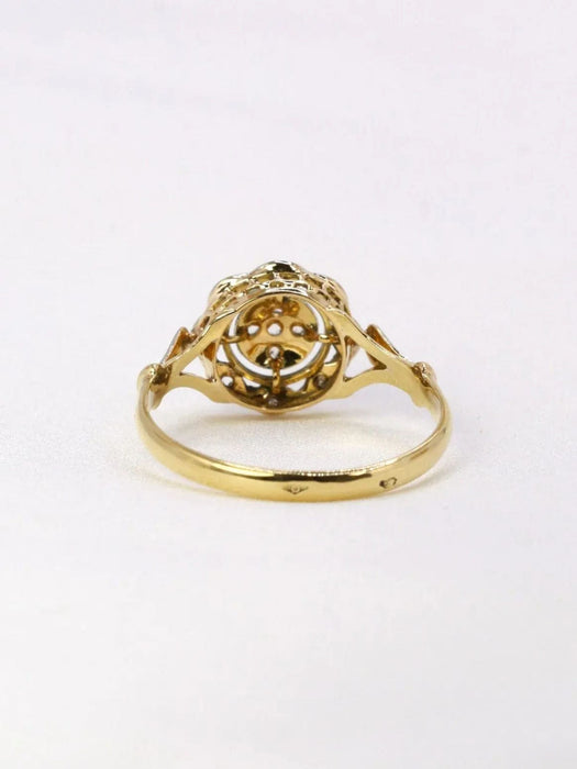 Bague 54 Bague or jaune marguerite diamants 58 Facettes J395