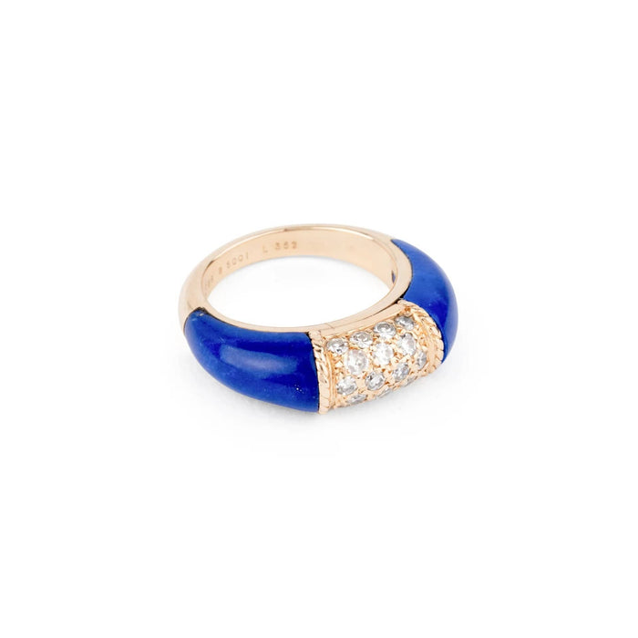 Bague 50.5 Van Cleef & Arpels - Bague Philippine Lapis Lazuli Diamants Or Jaune 58 Facettes 1