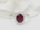 Bague 54 Bague entourage en or or blanc, rubis 0.95ct et diamants 58 Facettes 33179