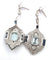 Boucles d'oreilles Boucles d'oreilles en platine avec saphirs carrés et diamants 58 Facettes