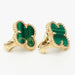 Boucles d'oreilles Van Cleef & Arpels - Boucles d’oreilles Vintage Alhambra Malachite en or jaune 58 Facettes