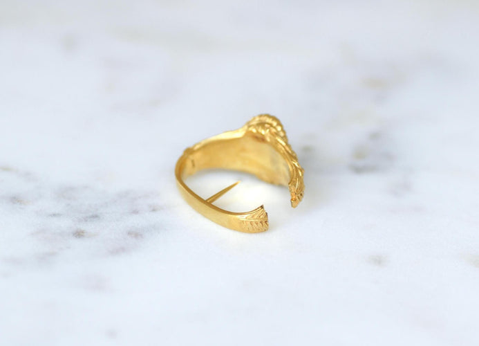 Serre foulard XIXè siècle Bacchus et Bacchante or jaune 58 Facettes