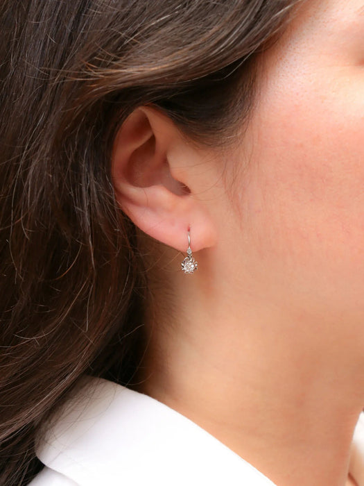 Vintage white gold diamond stud earrings 0.30 ct