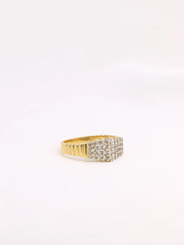 Bague 53 Bague vintage or godronné diamants 0,6 ct 58 Facettes J316