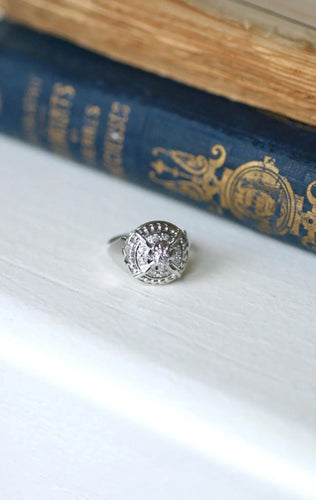 Bague 52 Bague Dôme Art Deco Diamants 58 Facettes