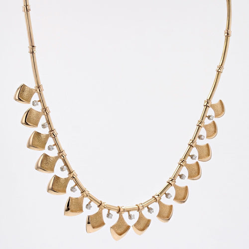 Collier Collier ancien aux éventails diamants 58 Facettes 22-594