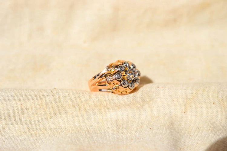 Bague 51 Bague Marguerite dôme Diamants 58 Facettes Ref3434