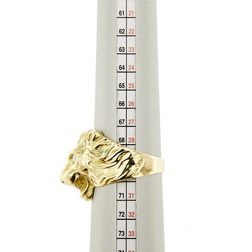 Bague Bague tête de lion en or jaune sertie de diamants 58 Facettes 30011