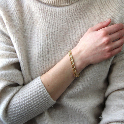 Bracelet Fin bracelet gourmette or jaune d'occasion 58 Facettes 24-036