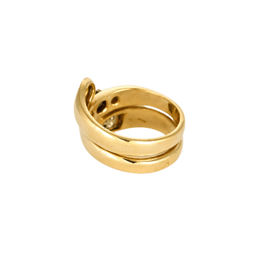 Bague 59 BAGUE OR JAUNE DIAMANTS ET SAPHIR 58 Facettes BO/240042