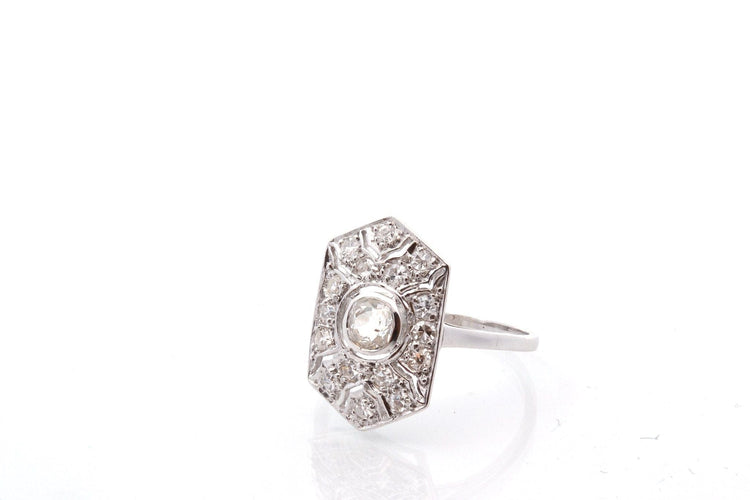 Bague 54 Bague ancienne diamants en platine 58 Facettes 27636
