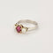 Bague 59 Bague or gris et jaune, rubis et diamants 58 Facettes GU262
