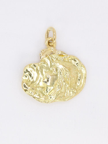 Pendentif JOE DESCOMPS Médaille femme Art Nouveau or jaune 58 Facettes 1102.2