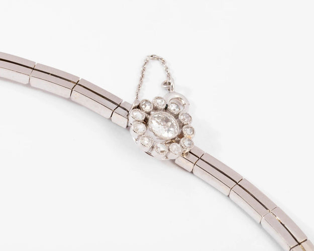 Collier collier en diamant et or gris des 1960 58 Facettes 1