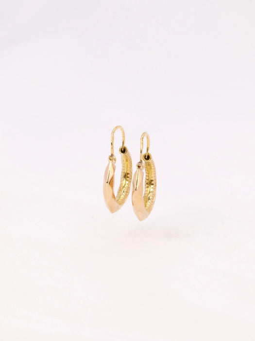 Vintage champagne gold hoop earrings