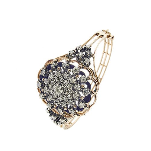 Bracelet Bracelet rigide émaillé en or rose avec diamants 58 Facettes 37288