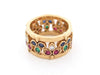 Bague 54 bague CARTIER riviere en or jaune sertie emeraudes rubis saphirs diamant 58 Facettes 264832