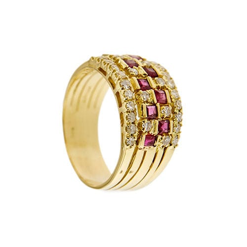 Bague 62 Bague avec rubis et diamants 58 Facettes 37409
