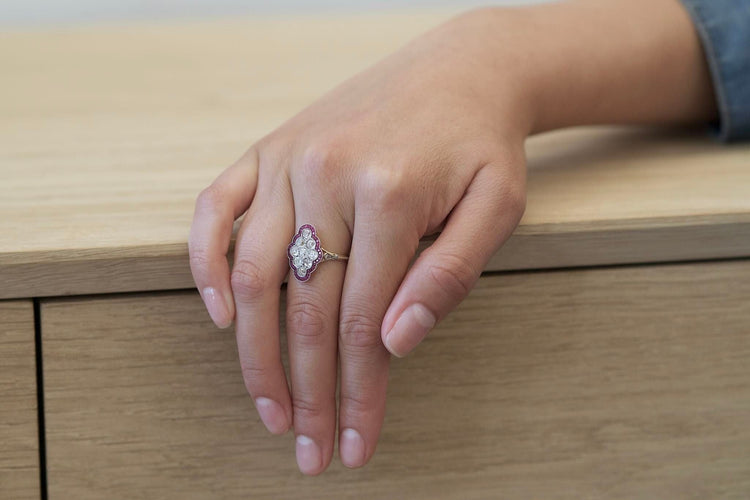 Bague 52 Bague Or jaune Diamants Rubis 58 Facettes 22046