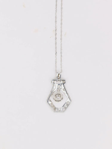 Pendentif Pendentif Art Deco or blanc platine diamants 58 Facettes 764
