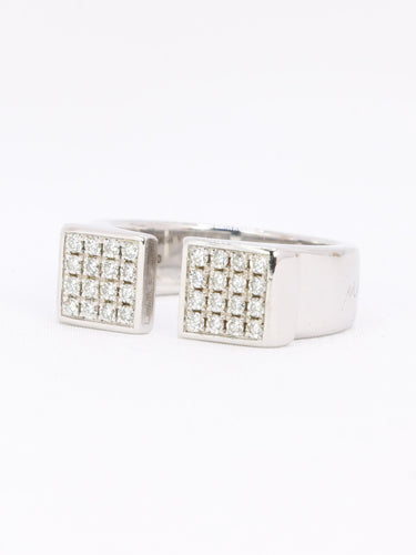 Bague 54 OMEGA Bague chevalière My Choice or blanc diamants 58 Facettes 1038.2