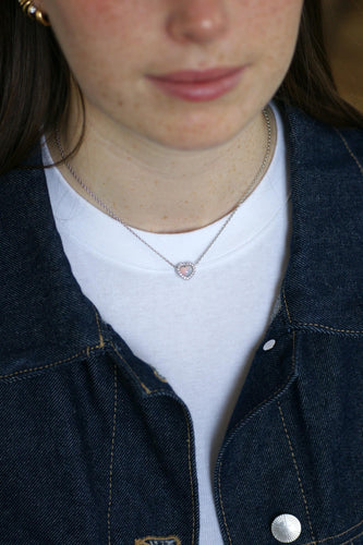 Collier Dior - Collier Happy Birth cœur opale et diamants en or blanc 18k 58 Facettes