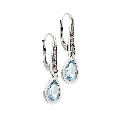 Boucles d'oreilles Boucles d'oreilles en aigue-marine et diamants 58 Facettes 29435